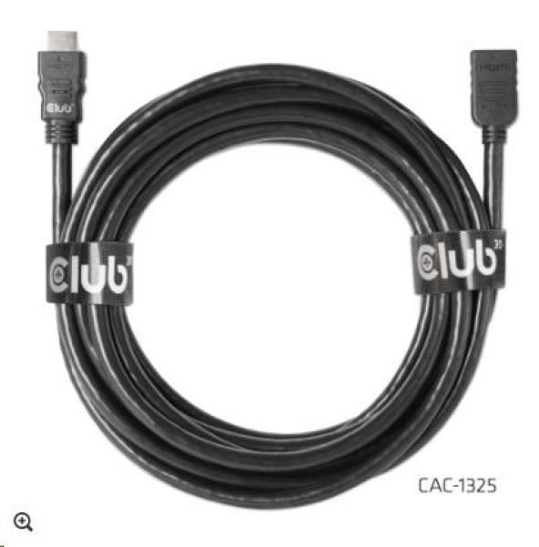 Club3D Kabel prodlužovací Rychlý HDMI 4K60HZ (M/F), 5m, černá, 26 AWG4