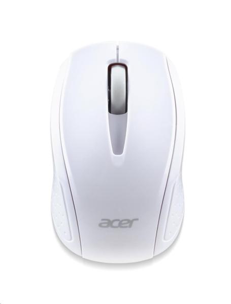 Bezdrôtová myš ACER G69 White - RF2.4G,  1600 dpi,  95x58x35 mm,  dosah 10 m,  2x AAA,  Win/ Chrome/ Mac,  maloobchodné balenie