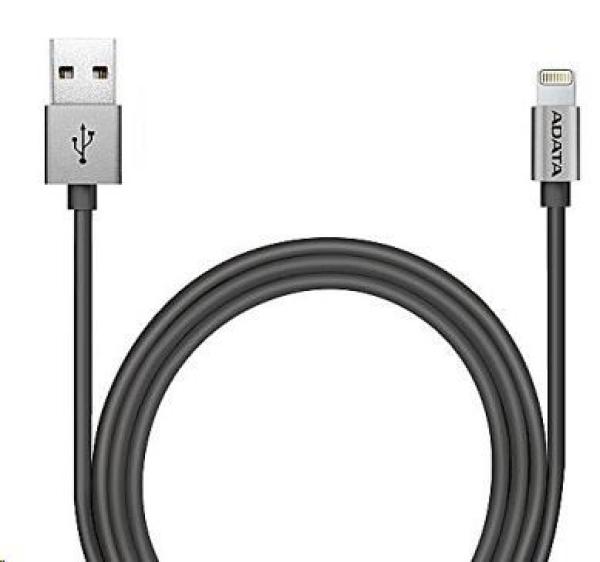ADATA Lightning kábel MFi titánový pletený