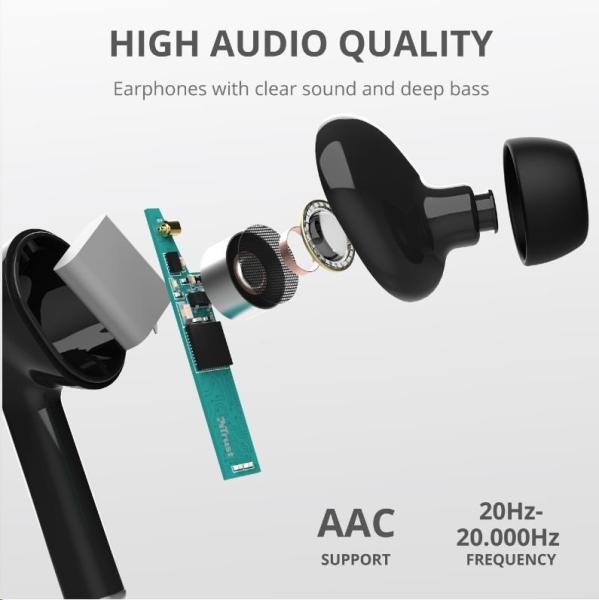 TRUST sluchátka Nika Touch Bluetooth Wireless Earphones - black8