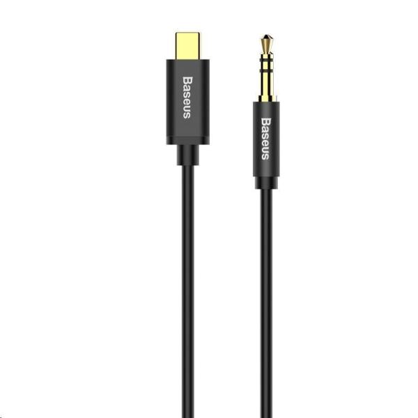 Audio kábel Baseus série Yiven USB-C /  3, 5 mm Jack 1, 2 m,  čierny