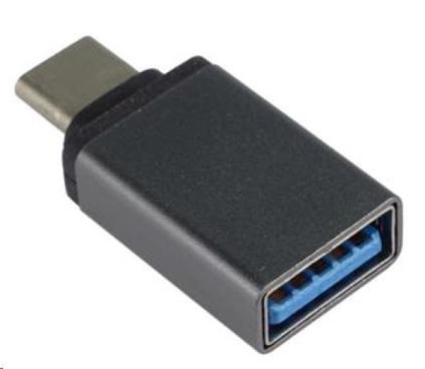 Adaptér PREMIUMCORD USB 3.1 C/ male - USB 3.0 A/ samica,  kovovo sivá,  OTG