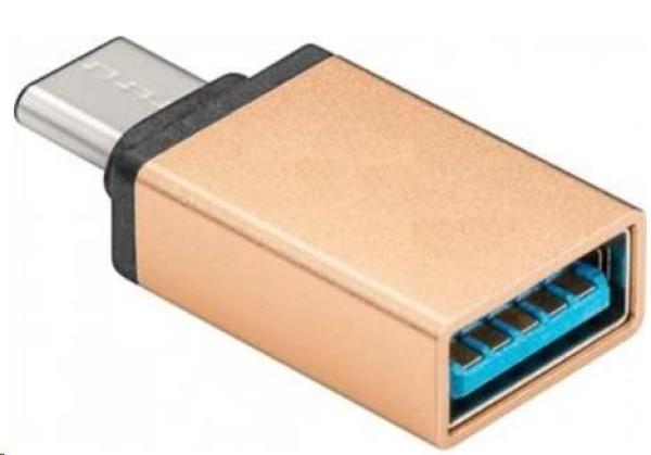 Adaptér PREMIUMCORD USB 3.1 C/ male - USB 3.0 A/ samica,  zlatá,  OTG