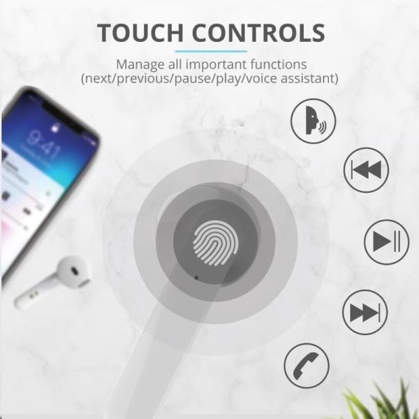 TRUST sluchátka Primo Touch Bluetooth Wireless Earphones - white8