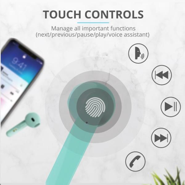 TRUST sluchátka Primo Touch Bluetooth Wireless Earphones - mint3