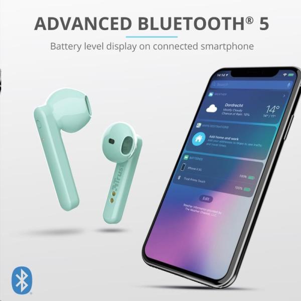 TRUST sluchátka Primo Touch Bluetooth Wireless Earphones - mint4