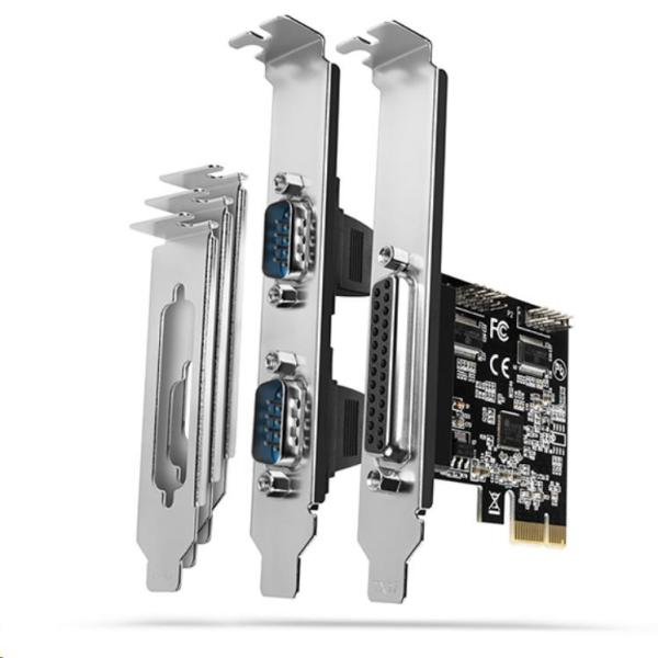 AXAGON PCEA-PSN,  PCIe radič - 1x paralelný (LPT) + 2x sériový port (RS232) 250 kbps,  vrátane. LP