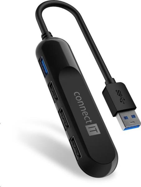 CONNECT IT Rozbočovač USB-A USB 3.0,  externá,  čierna