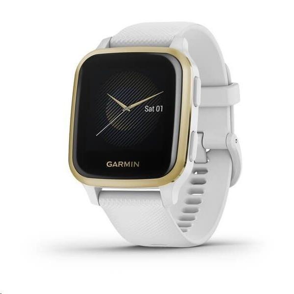 Garmin GPS sportovní hodinky Venu Sq,  LightGold/ White Band