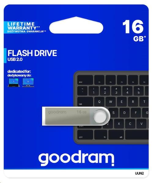 GOODRAM Flash Disk UUN2 16GB USB 2.0 striebra2