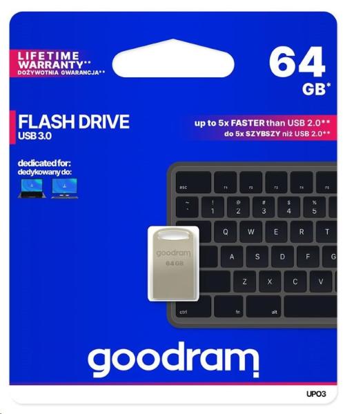 GOODRAM Flash Disk UPO3 64GB USB 3.0 stříbrná2