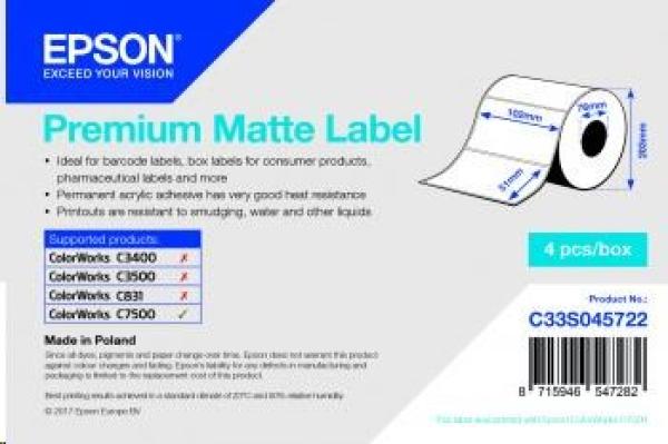 EPSON Premium Matte Label - Die-cut Roll: 102mm x 51mm, 2310 labels