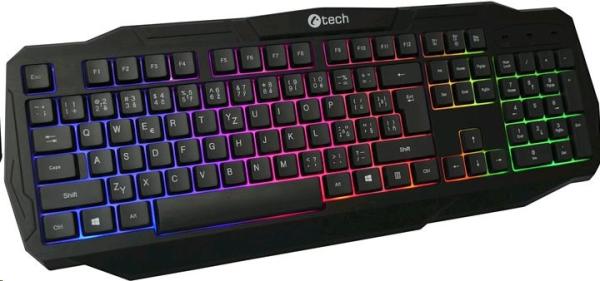 C-TECH klávesnice Arcus (GKB-15),  casual gaming,  CZ/ SK,  duhové podsvícení,  USB