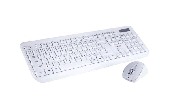 C-TECH klávesnica a myš WLKMC-01,  USB,  biela,  bezdrôtová,  CZ+SK