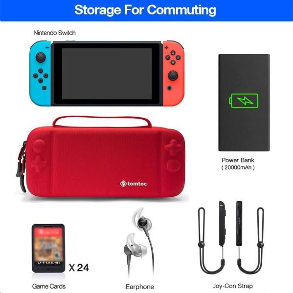 tomtoc cestovní pouzdro na Nintendo Switch,  červené2
