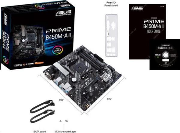 ASUS MB Sc AM4 PRIME B450M-A II,  AMD B450,  4xDDR4,  1xHDMI,  1xDVI,  1xVGA,  mATX4