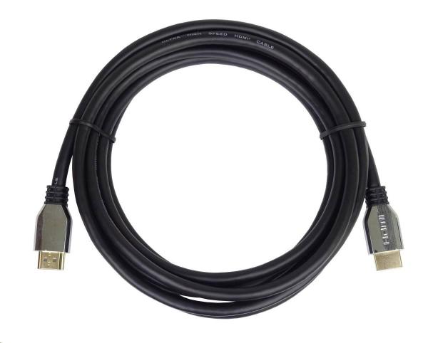 Kábel HDMI PREMIUMCORD 2.1 vysokorýchlostný + ethernetový kábel (krytky zo zinkovej zliatiny,  pozlátené konektory) 0.5m3