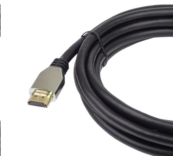 Kábel HDMI PREMIUMCORD 2.1 vysokorýchlostný + ethernetový kábel (krytky zo zinkovej zliatiny,  pozlátené konektory) 0.5m0