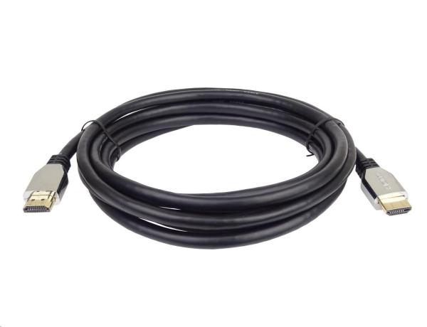Kábel HDMI PREMIUMCORD 2.1 vysokorýchlostný + ethernetový kábel (krytky zo zinkovej zliatiny,  pozlátené konektory) 0.5m4