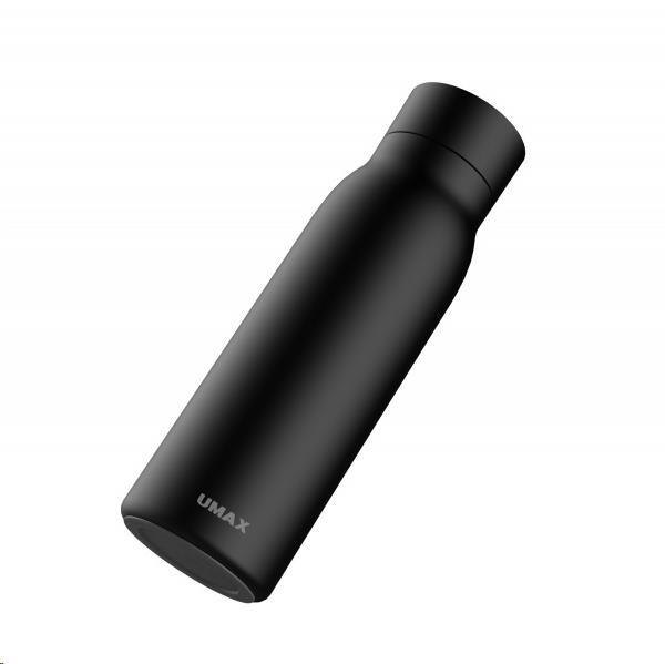 UMAX láhev Smart Bottle U6 Black - obsah 600ml, hlídání teploty a pitného režimu, LCD dotyk, nabíjení přes USB1