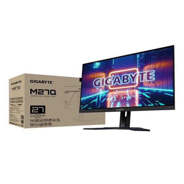 GIGABYTE LCD - 27" Gaming monitor M27Q-EK,  2560x1440,  100M:1,  350cd/ m2,  0.5ms,  2xHDMI 2.0,  1xDP 1.2,  2xUSB 3.0,  1xUSB2