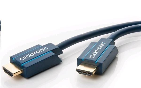 CLICTRONIC HQ HDMI kábel 1, 5 m High Speed + Ethernet (v1.4) 3D,  pozlátené konektory,  dvojité tienenie,  10 rokov záruka