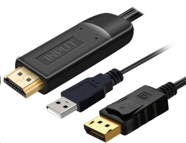Kábel HDMI PREMIUMCORD 2.0 na DisplayPort 1.2 pre 4K@60Hz,  2m
