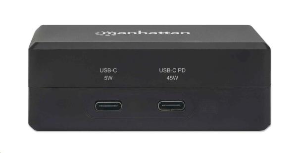 MANHATTAN Prenosná stolová dokovacia stanica USB-C s nabíjaním PD,  čierna,  maloobchodná krabica1