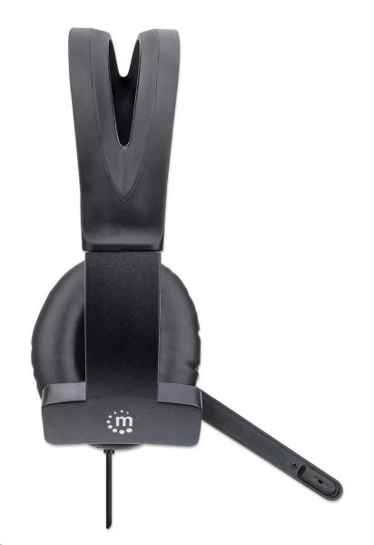 MANHATTAN Sluchátka s mikrofonem Mono USB Headset,  černá2