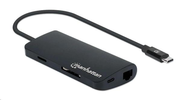 Adaptér MANHATTAN SuperSpeed USB-C samec na HDMI samica,  čierny