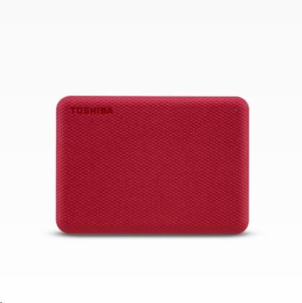 TOSHIBA HDD CANVIO ADVANCE (NOVÝ) 2TB,  2, 5",  USB 3.2 Gen 1,  červená /  červená