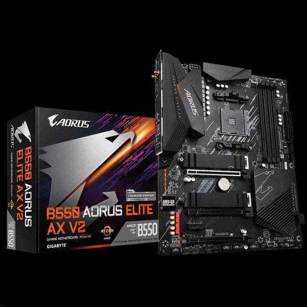 GIGABYTE MB Sc AM4 B550 AORUS ELITE AX V2,  AMD B550,  4xDDR4,  1xDP,  1xHDMI4