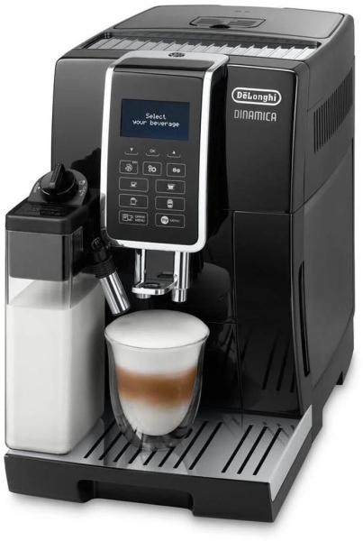 DeLonghi Dinamica ECAM 350.55.B automatický kávovar, 15 bar, vestavěný mlýnek, mléčný systém, zásobník na mletou kávu