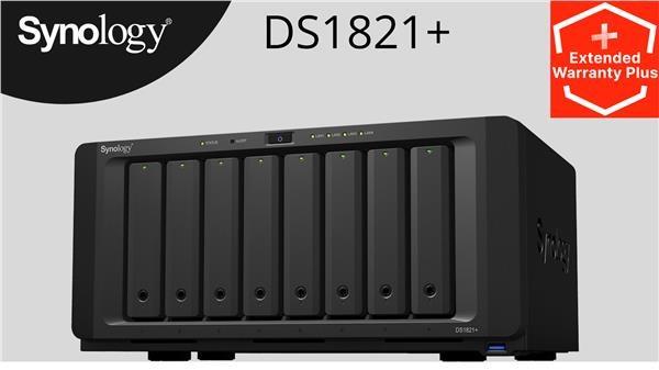 Synology DS1821+ DiskStation (4C/Ryzen V1500B/4GBRAM/8xSATA/2xM.2/4xUSB3.0/2xSATA/4xGbE/1xPCIe)6