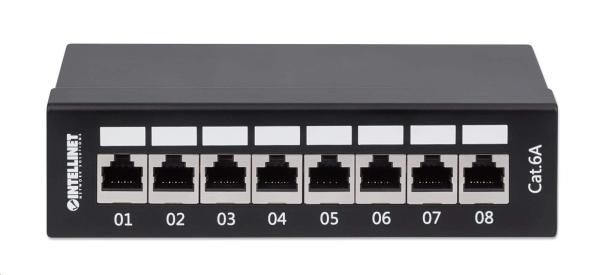 Intellinet Patch panel 8 portov Cat6A,  tienený FTP,  čierny,  stolový1