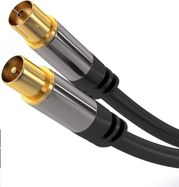 PREMIUMCORD prepojovací kábel,  anténa,  M/ F 75Ohm (135dB) 4x tienený 1, 5m