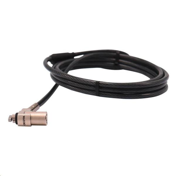 Bezpečnostný kábel DICOTA T-Lock Ultra Slim V2, s kľúčom, štrbina 3x7 mm, jednoduchý1