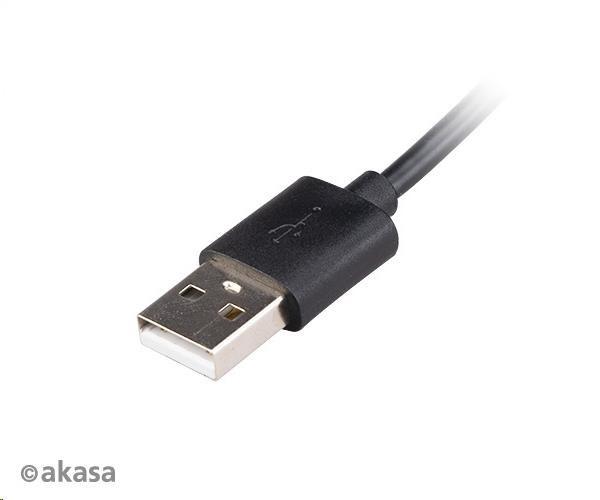 Kábel AKASA USB-A 2.0 na USB-C,  napájací kábel s prepínačom (pre Raspberry Pi 4),  1.5m3