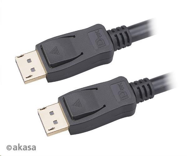 Kábel AKASA DisplayPort na DisplayPort 8K@60Hz,  v1.4,  5m