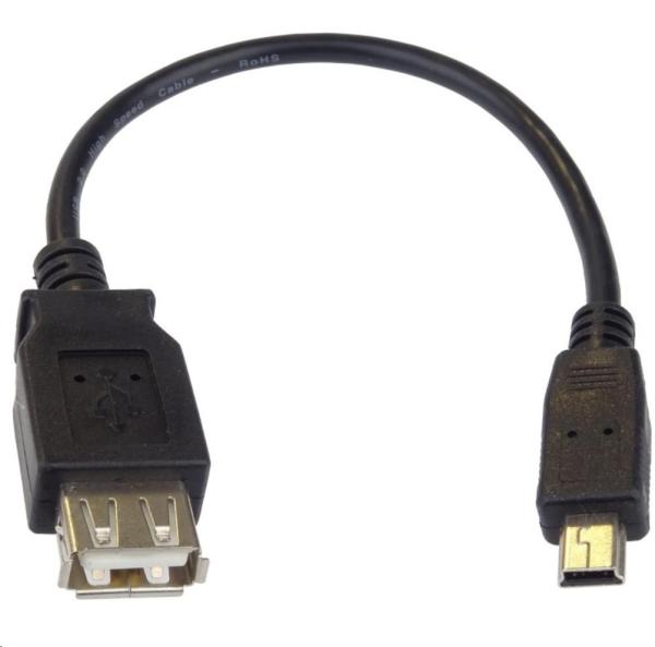 PREMIUMCORD USB redukčný kábel USB A/samec - Mini 5pin USB/samec 20cm OTG