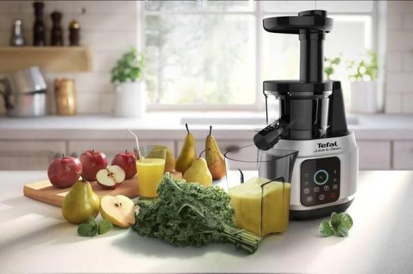 Tefal Juice N&quot; Clean ZC420E38 šnekový odšťavňovač,  150 W,  0.8 l,  funkce zpětného chodu,  funkce proti odkapávání6