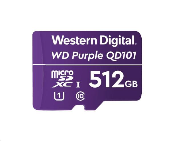 Karta WD MicroSDXC 512GB Purple WDD512G1P0C Class 10 (R:100/ W:60 MB/ s)