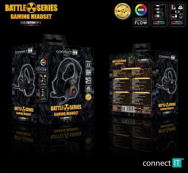 CONNECT IT herní sluchátka BATTLE RGB Ed. 3,  s mikrofonem,  černá6