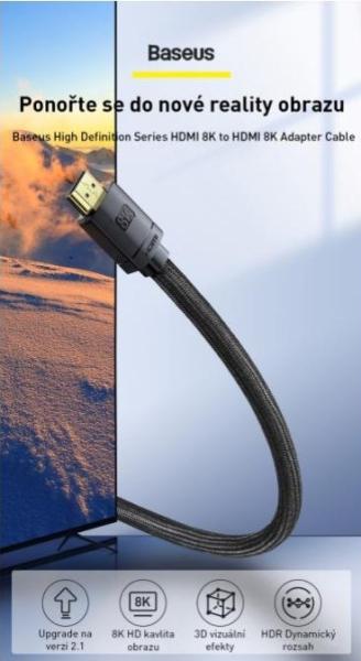 Baseus HDMI 2.1 kábel 8K M/ M 1m čierny1