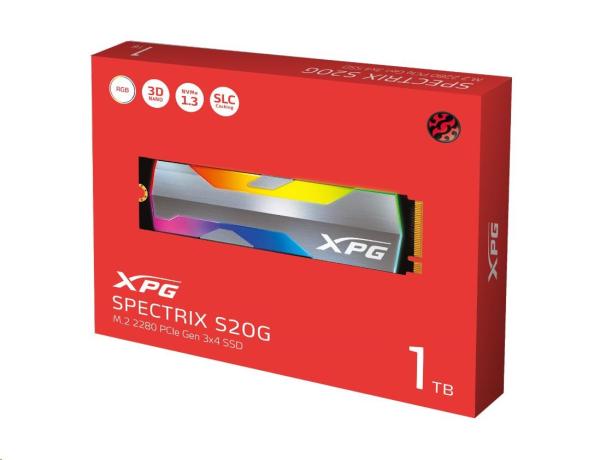 ADATA SSD 1TB XPG SPECTRIX S20G,  PCIe Gen3x4 M.2 2280 (R:2500/ W:1800 MB/ s)2