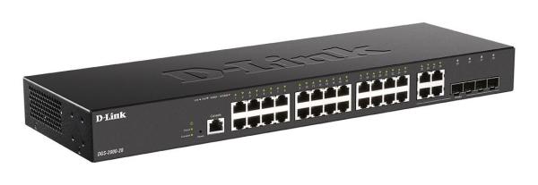 D-Link DGS-2000-28 Managed switch, 24x GbE, 4x RJ45/ SFP, fanless