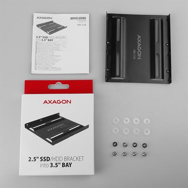 AXAGON RHD-125B,  kovový rám pre 1x 2.5" HDD/ SSD do 3.pozícia 5",  čierna6