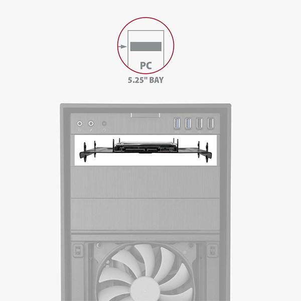 AXAGON RHD-435,  kovový rám pre 4x 2.5" alebo 2x 2.5" HDD/ SSD a 1x 3.5" HDD na 5.25" pozícia8