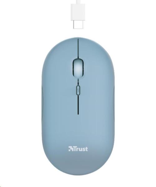 TRUST myš PUCK,  bezdrôtová,  USB,  modrá,  bluetooth2