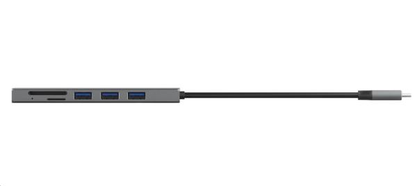 Rozbočovač TRUST HALYX,  rýchly rozbočovač USB-C a čítačka kariet3